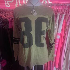 PINK Victoria's Secret Olive Jersey Top